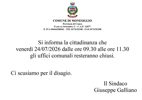 Uffici comunali chiusi